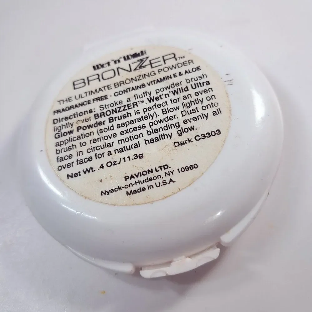 Vintage Wet‎ n Wild Bronzzer Bronzer Ultimate powder Dark C3303 white gold USA
